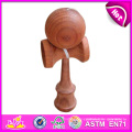 En bois intéressant Kendama en gros, drôle meilleur jouet en bois de qualité Kendama, jouet en bois Kendama avec 18.5 * 6 * 7cm W01A023